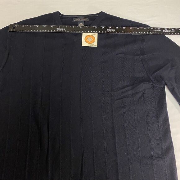 Banana Republic Sweater Mens Large Blue Fine Italian Merino Wool Preppy V-Neck - Picture 12 of 16